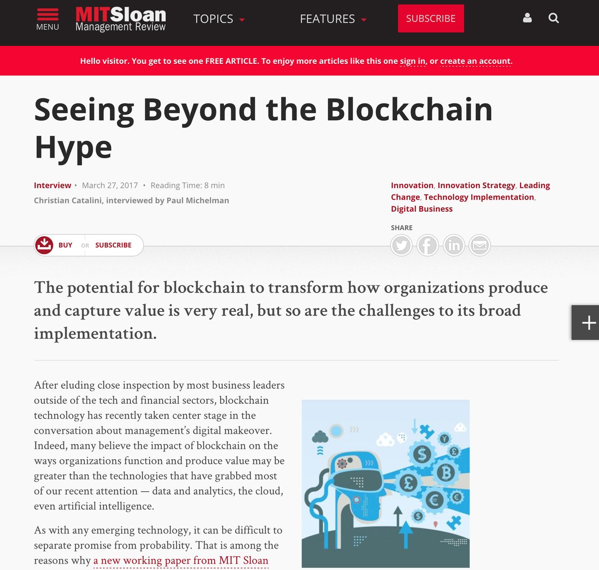 The interview on MIT Sloan Management Review